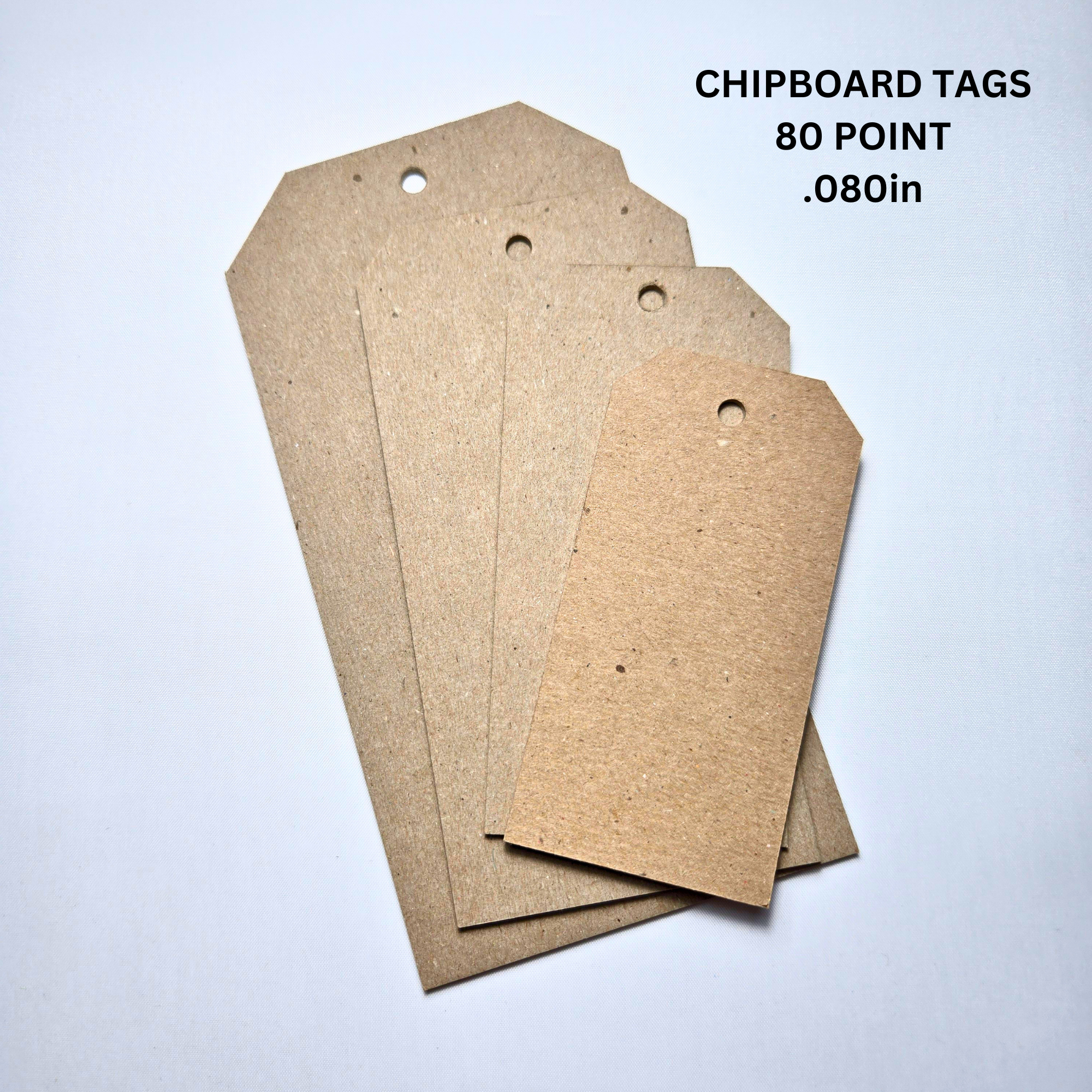 Chipboard Tags 80 Point – .080" Thick Heavy-Duty Kraft Brown Tags for Journaling, Gift Tags, Scrapbooking, Junk Journal, DIY Crafts
