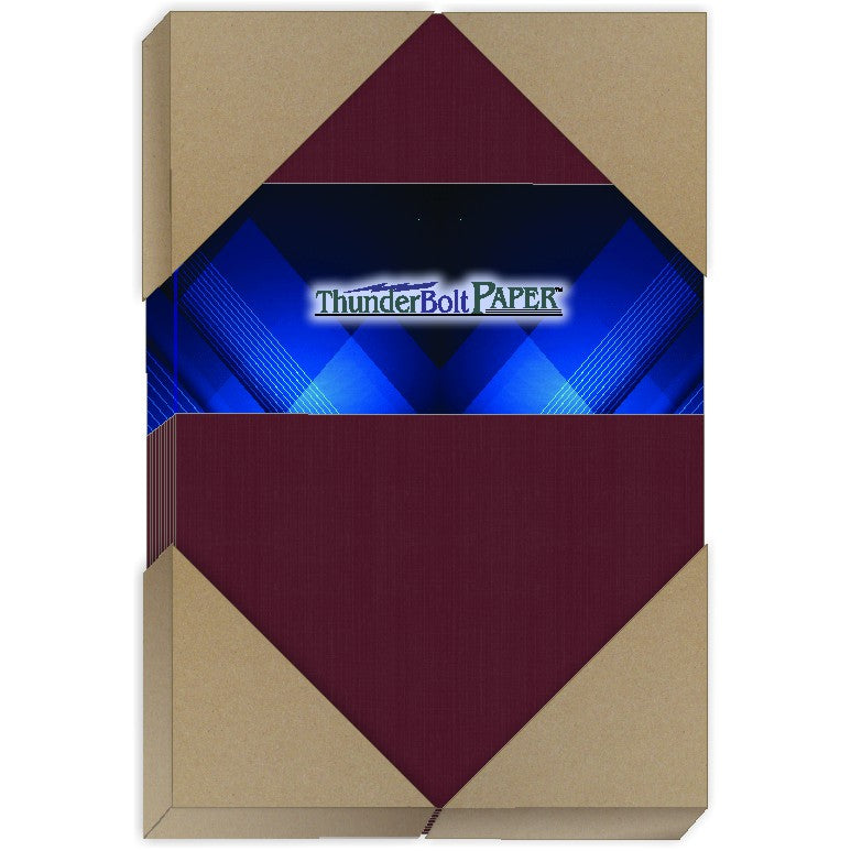 Burgundy Linen Cardstock – 80# Cover Weight for Elegant Printing and Crafting