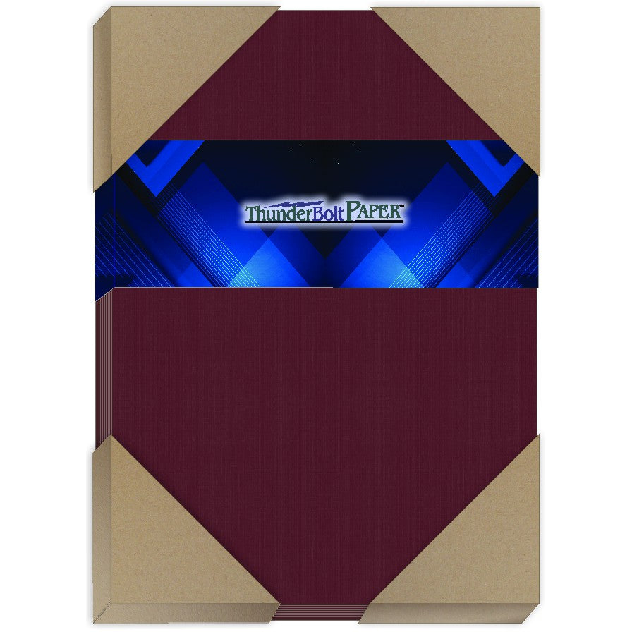 Burgundy Linen Cardstock – 80# Cover Weight for Elegant Printing and Crafting