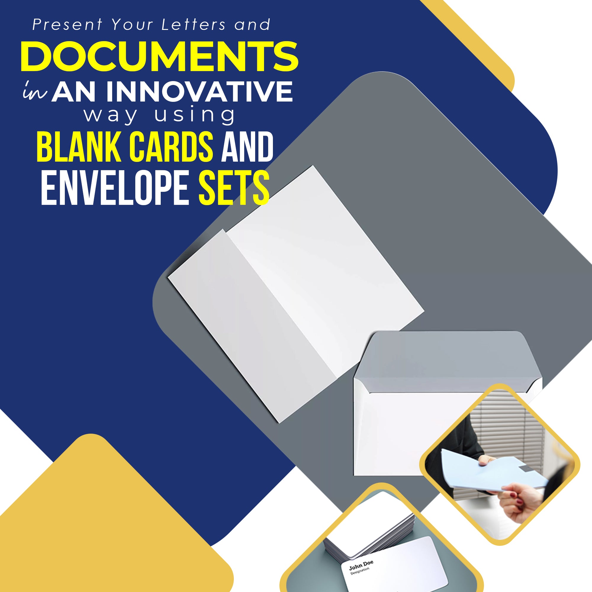 Present your letters and documents in an innovative way using blank cards and envelope sets