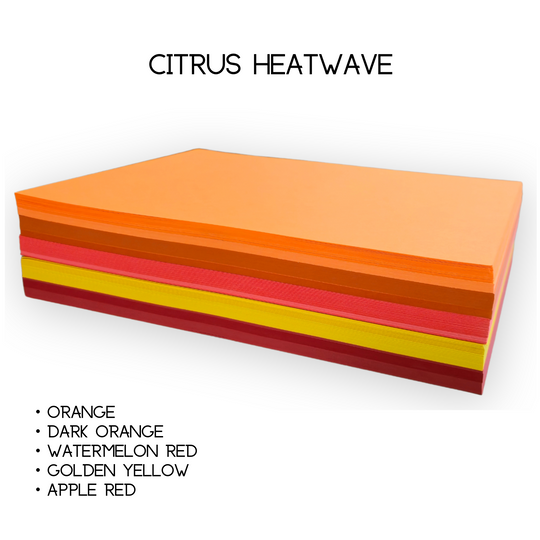 65lb 8.5x11 Light Cardstock Multi-Color Bundles Citrus Heatwave 65lb blue bond color colored colorful colors cover green pink purple red smooth text white yellow Bright ThunderBolt Paper Citrus Heatwave