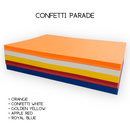65lb 8.5x11 Light Cardstock Multi-Color Bundles Confetti Parade 65lb blue bond color colored colorful colors cover green pink purple red smooth text white yellow Bright ThunderBolt Paper Confetti Parade