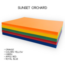 65lb 8.5x11 Light Cardstock Multi-Color Bundles Sunset Orchard 65lb blue bond color colored colorful colors cover green pink purple red smooth text white yellow Bright ThunderBolt Paper Sunset Orchard