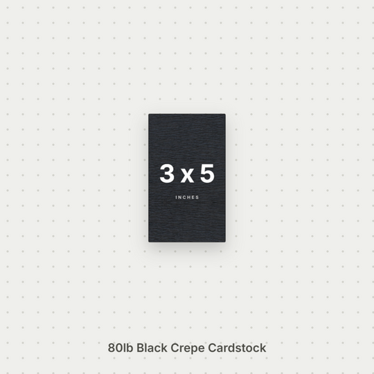 Black Crepe Cardstock, 80# Cover Weight Textured Paper 3x5 Crepe ThunderBolt Paper 3x5