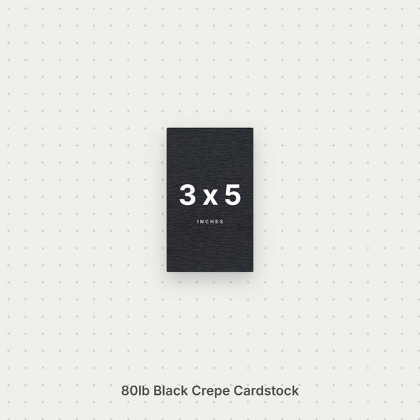 Black Crepe Cardstock, 80# Cover Weight Textured Paper 3x5 Crepe ThunderBolt Paper 3x5
