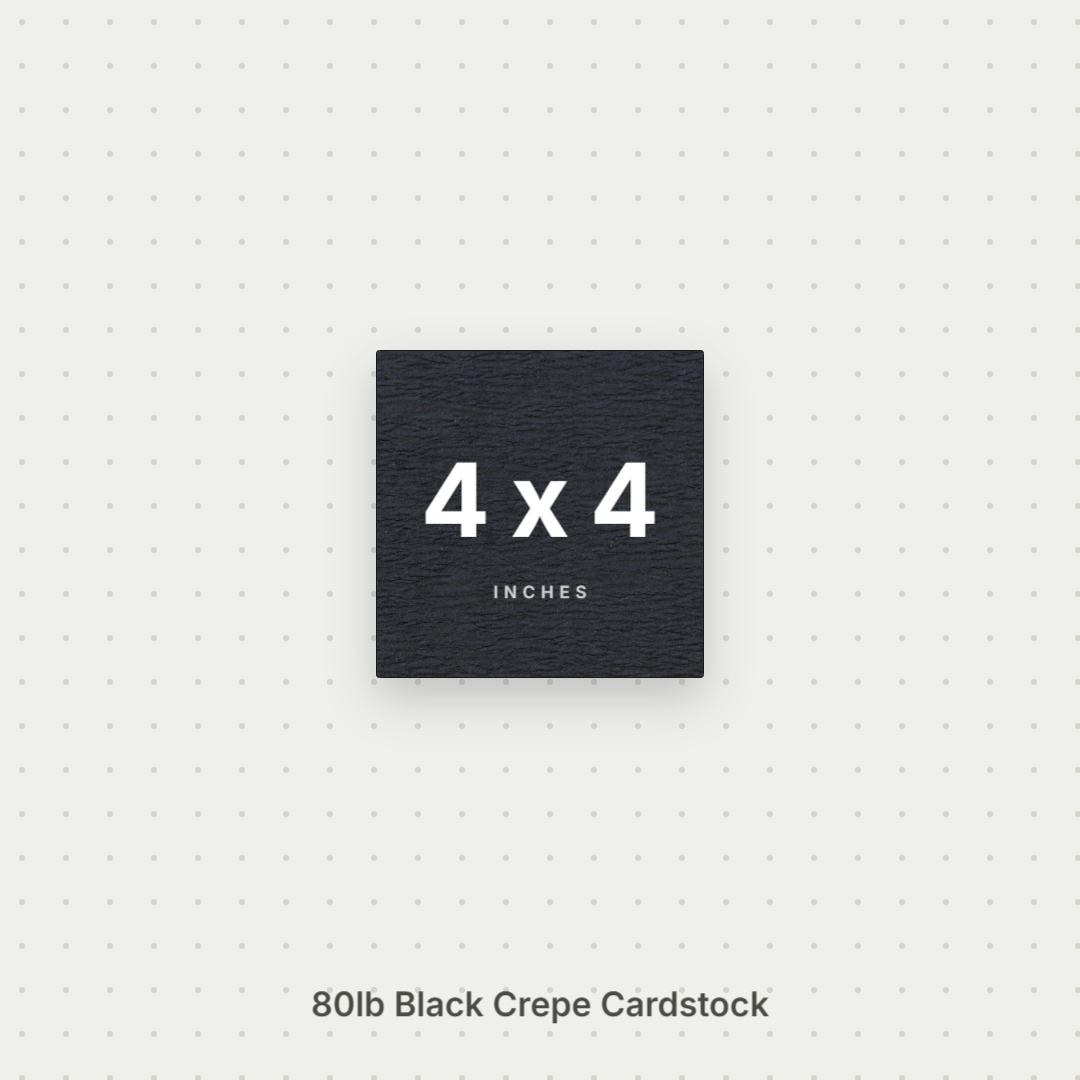Black Crepe Cardstock, 80# Cover Weight Textured Paper 4x4 Crepe ThunderBolt Paper 4x4