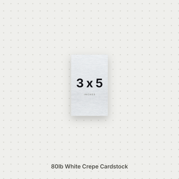 White Crepe Cardstock, 80# Cover Weight Textured Paper 3x5 Crepe ThunderBolt Paper 3x5