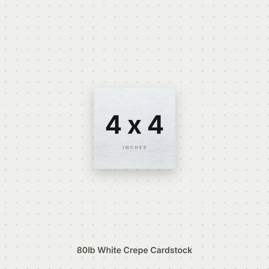 White Crepe Cardstock, 80# Cover Weight Textured Paper 4x4 Crepe ThunderBolt Paper 4x4