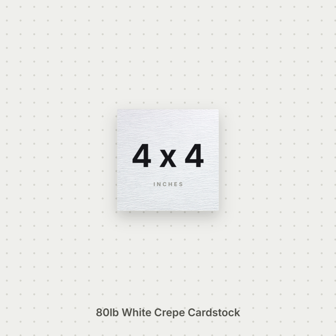 White Crepe Cardstock, 80# Cover Weight Textured Paper 4x4 Crepe ThunderBolt Paper 4x4