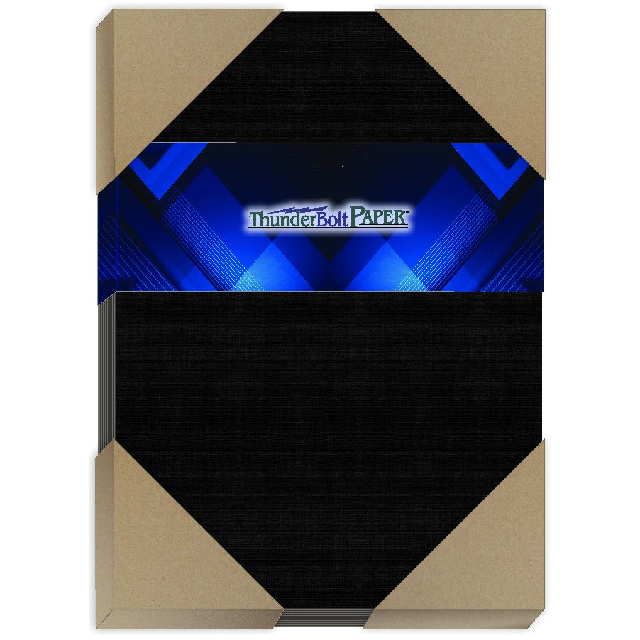 Black Linen Cardstock – 80# Cover Weight for Elegant Printing and Crafting