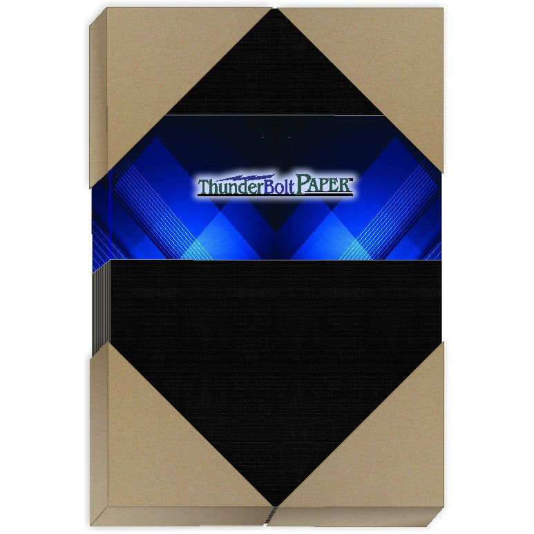 Black Linen Cardstock – 80# Cover Weight for Elegant Printing and Crafting