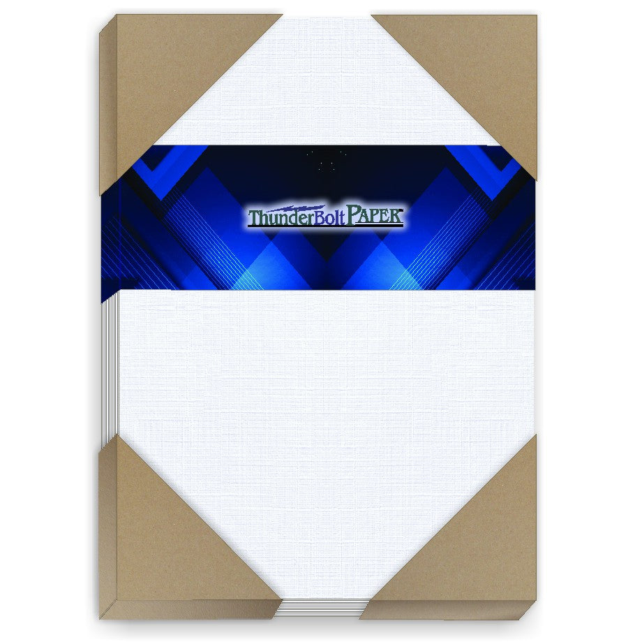 White Linen Cardstock – 80# Cover Weight for Elegant Printing and Crafting