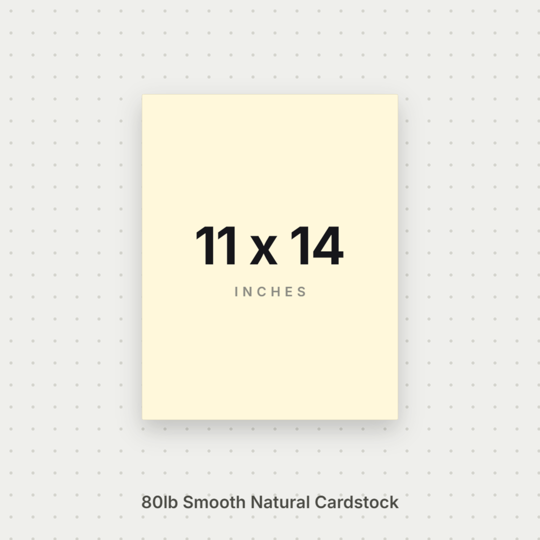 Natural Smooth Cardstock – 80# Cover Weight for Printing & Crafts 11x14 Smooth ThunderBolt Paper 11x14