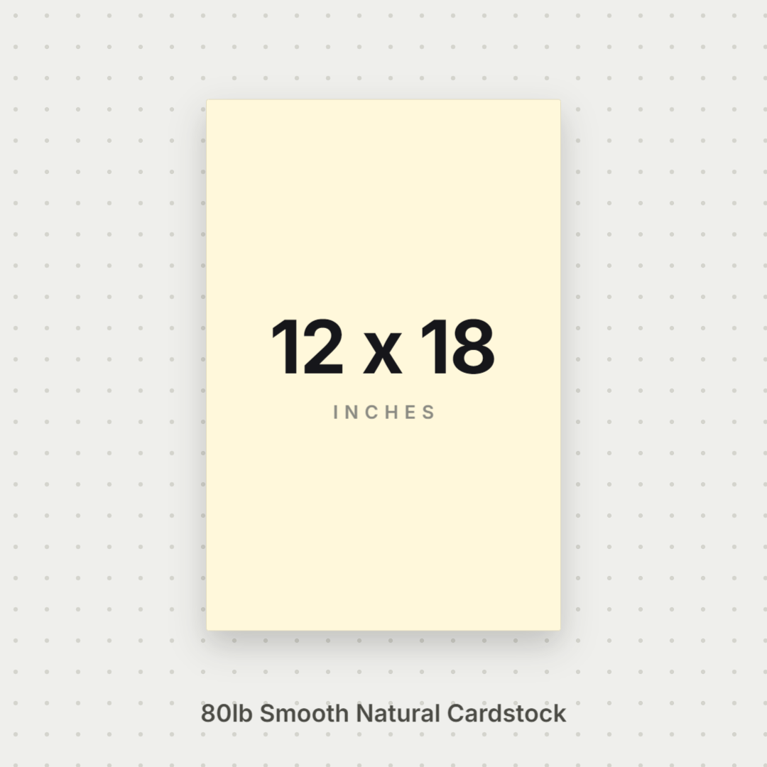 Natural Smooth Cardstock – 80# Cover Weight for Printing & Crafts 12x18 Smooth ThunderBolt Paper 12x18