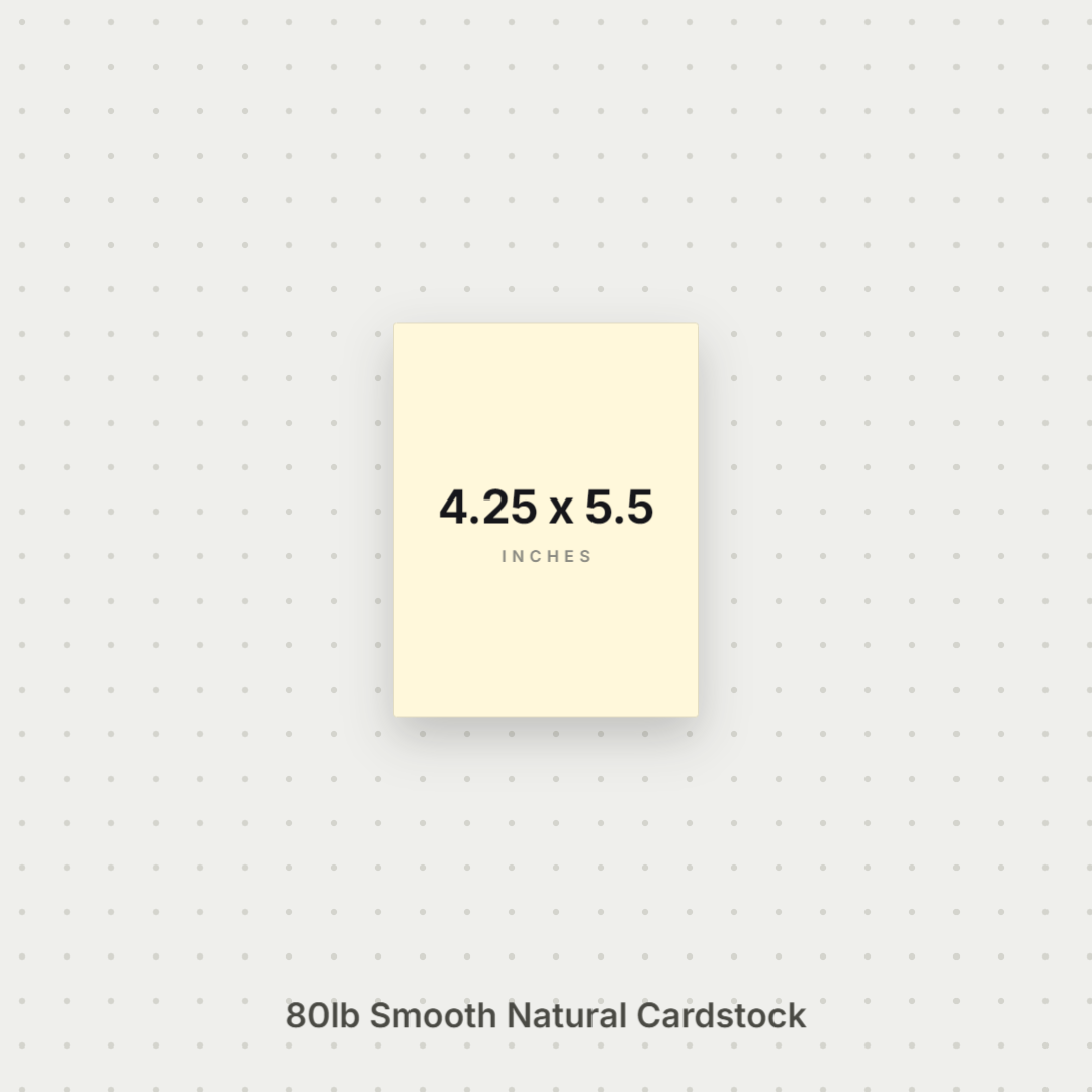 Natural Smooth Cardstock – 80# Cover Weight for Printing & Crafts 4.25x5.5 Smooth ThunderBolt Paper 4.25x5.5