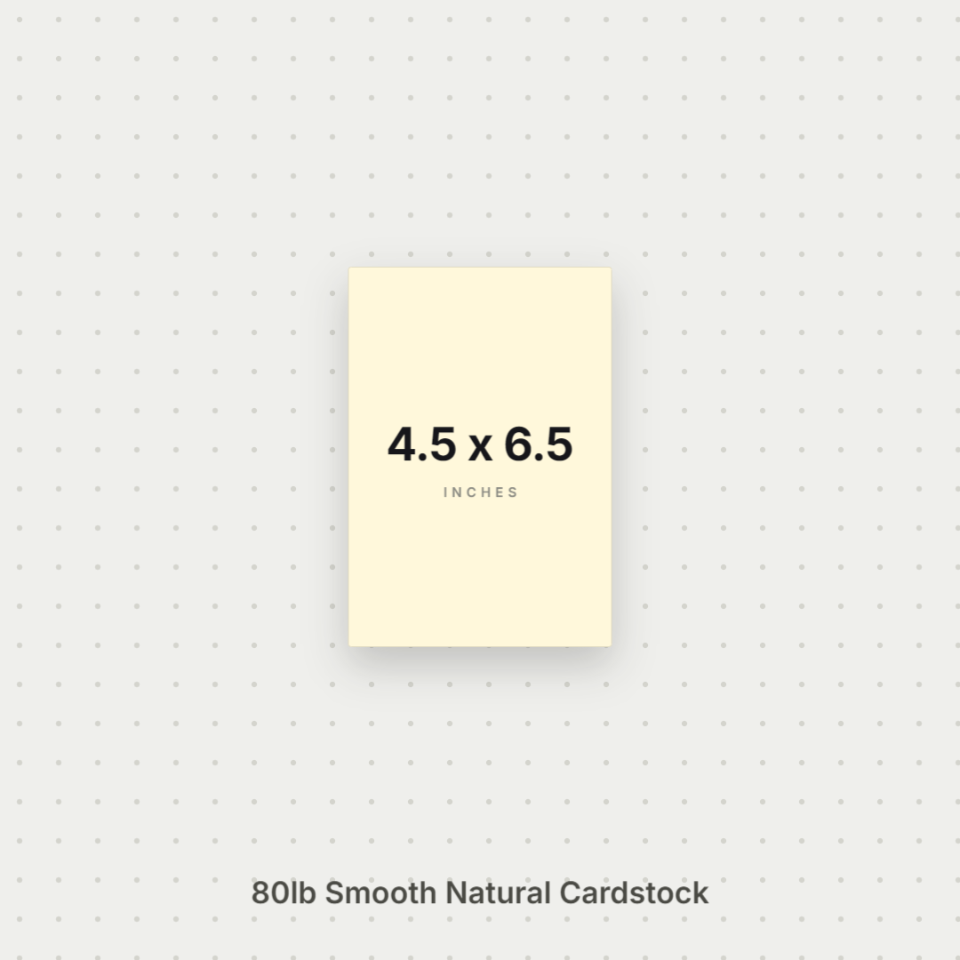 Natural Smooth Cardstock – 80# Cover Weight for Printing & Crafts 4.5x6.5 Smooth ThunderBolt Paper 4.5x6.5