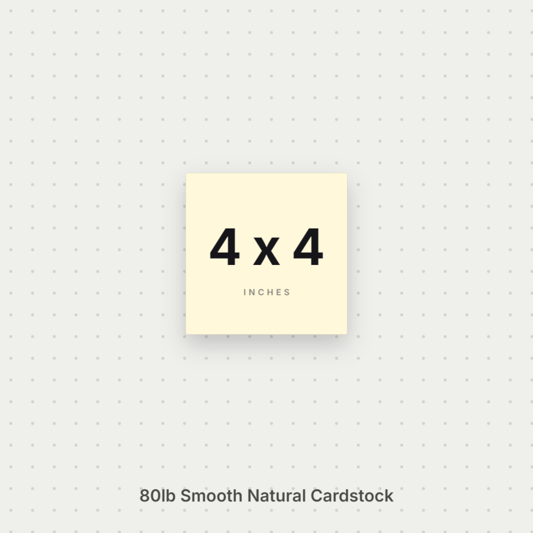 Natural Smooth Cardstock – 80# Cover Weight for Printing & Crafts 4x4 Smooth ThunderBolt Paper 4x4