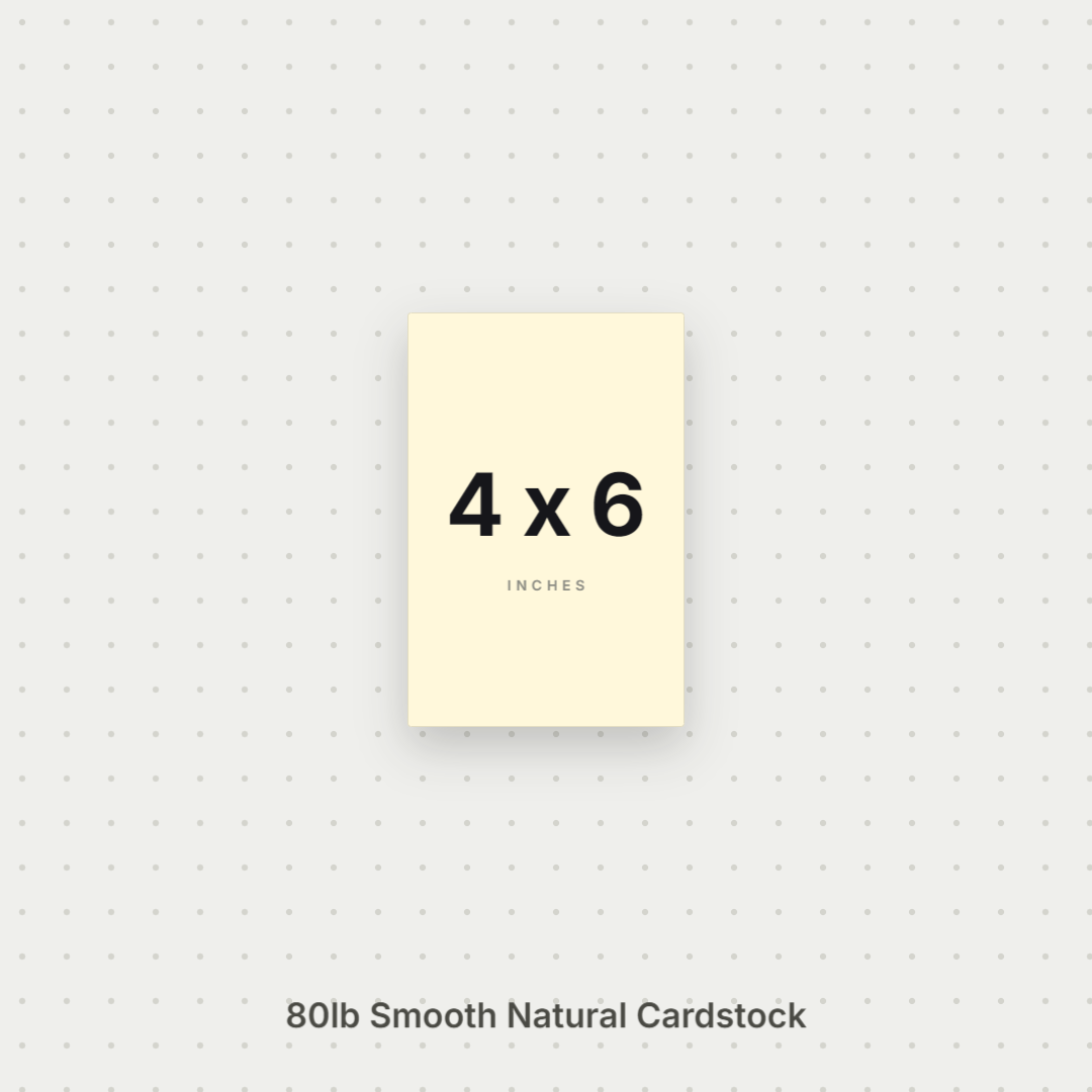 Natural Smooth Cardstock – 80# Cover Weight for Printing & Crafts 4x6 Smooth ThunderBolt Paper 4x6