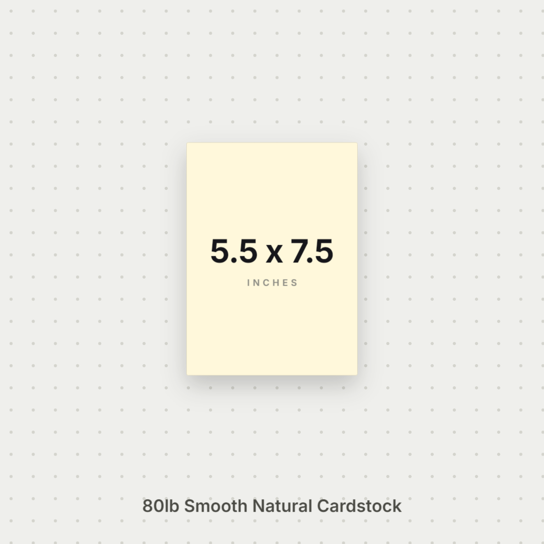 Natural Smooth Cardstock – 80# Cover Weight for Printing & Crafts 5.5x7.5 Smooth ThunderBolt Paper 5.5x7.5