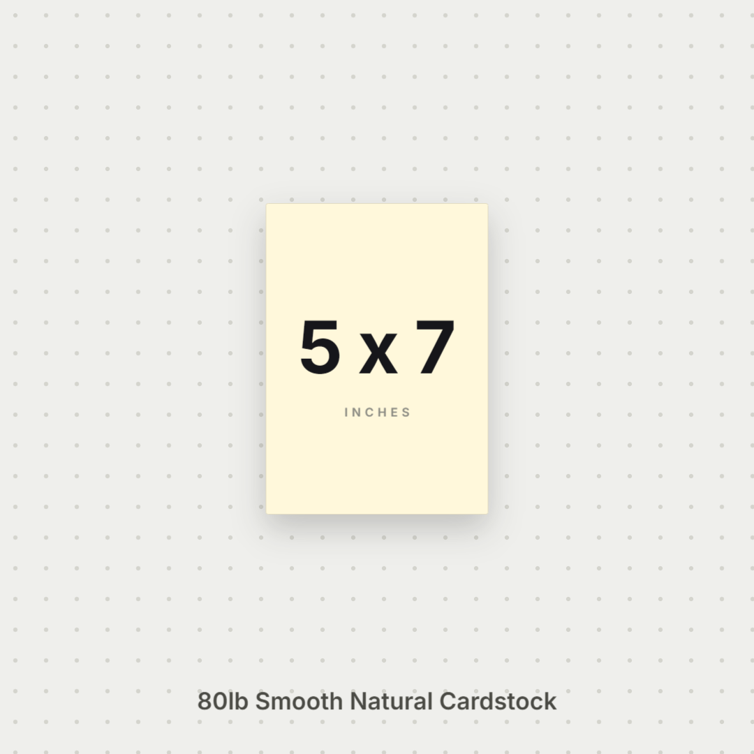 Natural Smooth Cardstock – 80# Cover Weight for Printing & Crafts 5x7 Smooth ThunderBolt Paper 5x7