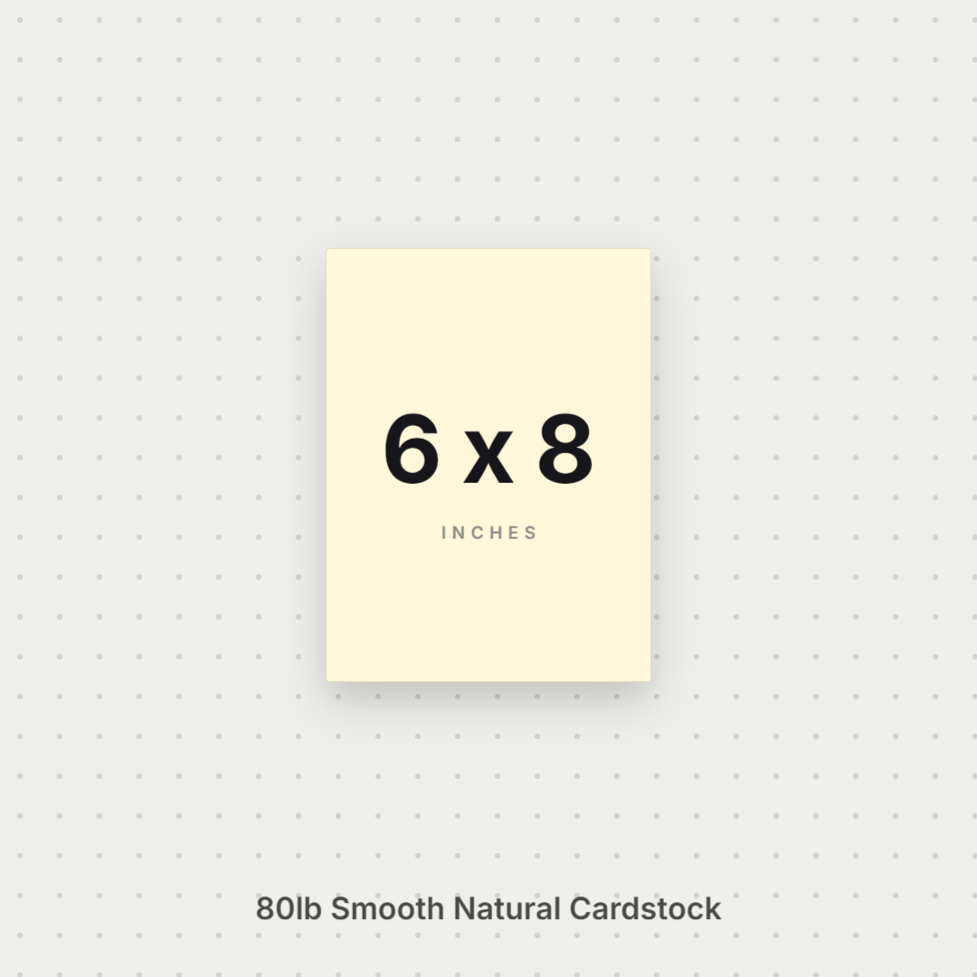 Natural Smooth Cardstock – 80# Cover Weight for Printing & Crafts 6x8 Smooth ThunderBolt Paper 6x8