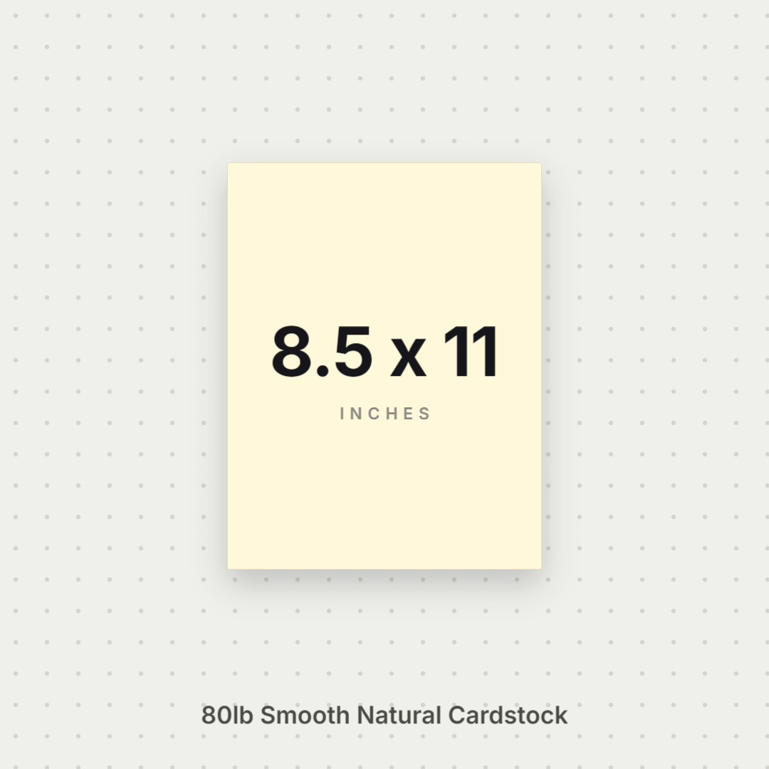 Natural Smooth Cardstock – 80# Cover Weight for Printing & Crafts 8.5x11 Smooth ThunderBolt Paper 8.5x11