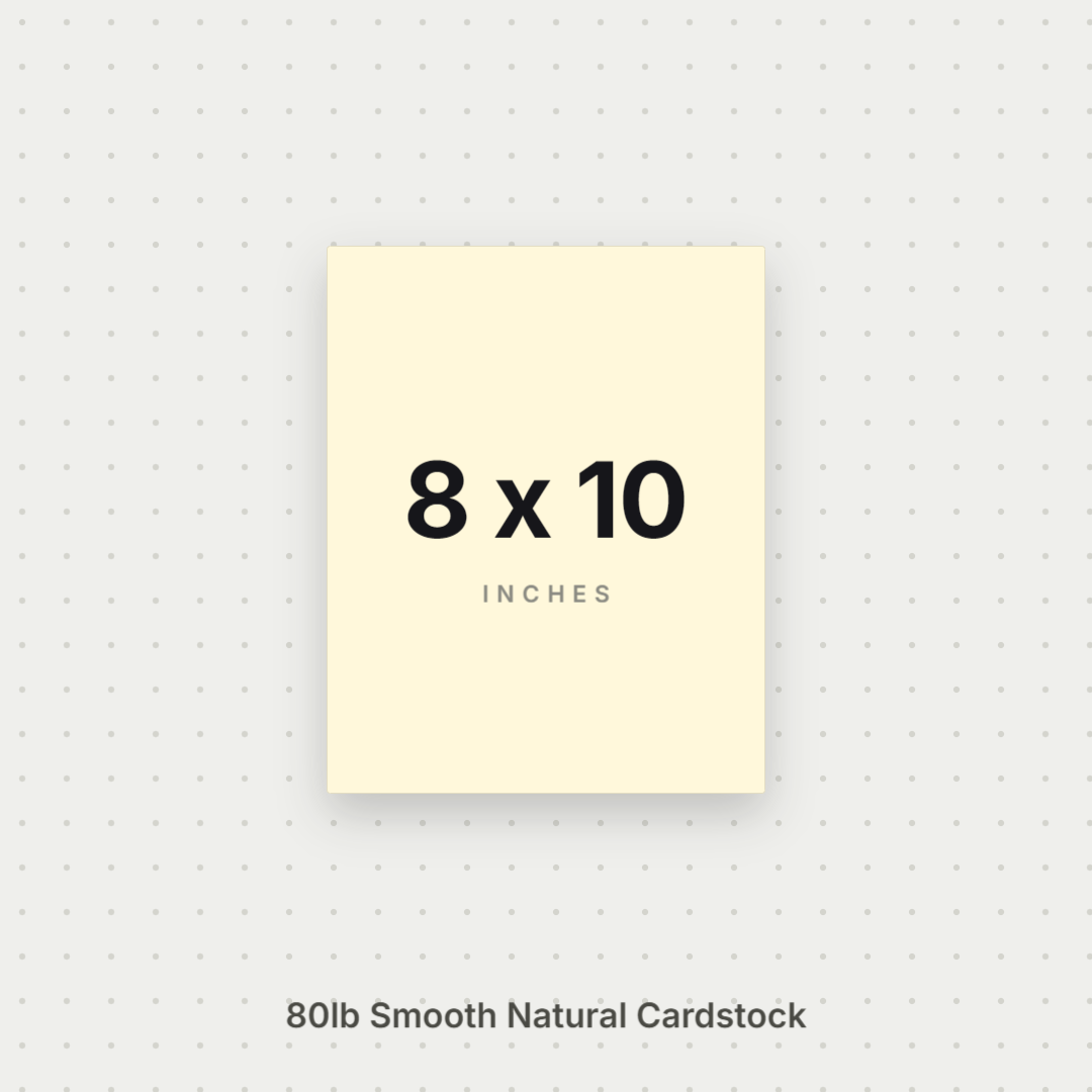 Natural Smooth Cardstock – 80# Cover Weight for Printing & Crafts 8x10 Smooth ThunderBolt Paper 8x10