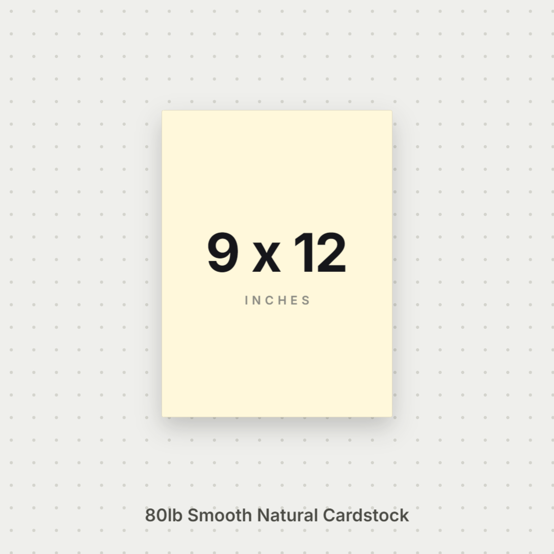 Natural Smooth Cardstock – 80# Cover Weight for Printing & Crafts 9x12 Smooth ThunderBolt Paper 9x12