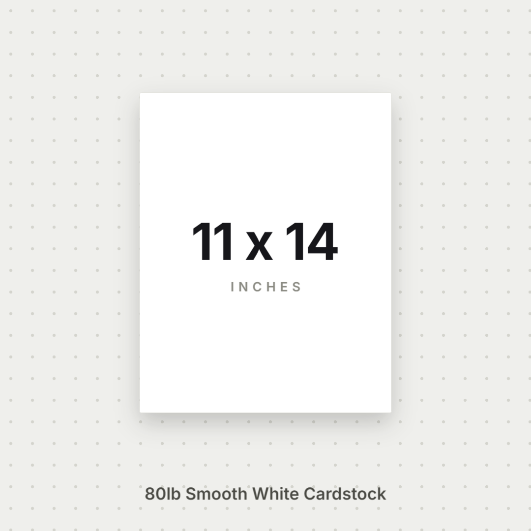 White Smooth Cardstock – 80# Cover Weight for Printing, Menus & Crafts 11x14 Smooth ThunderBolt Paper 11x14