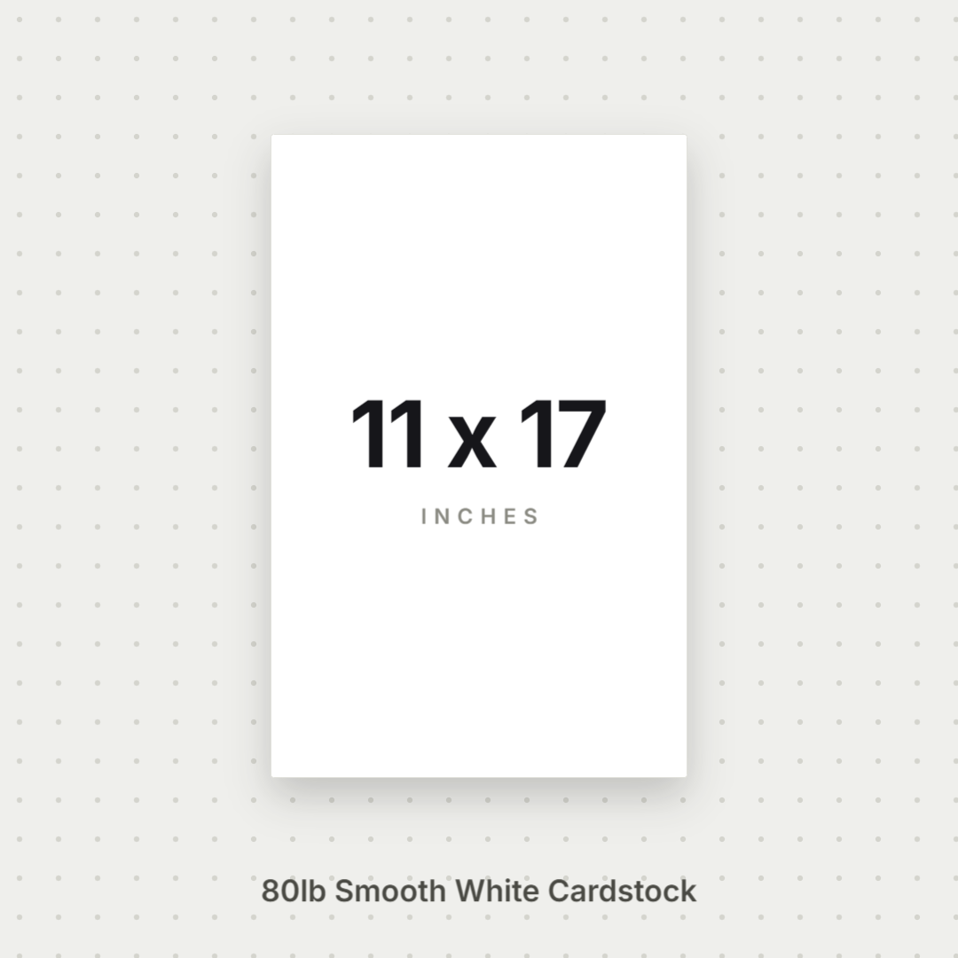 White Smooth Cardstock – 80# Cover Weight for Printing, Menus & Crafts 11x17 Smooth ThunderBolt Paper 11x17
