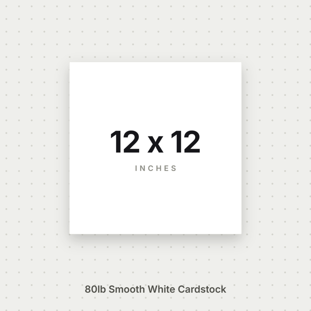 White Smooth Cardstock – 80# Cover Weight for Printing, Menus & Crafts 12x12 Smooth ThunderBolt Paper 12x12