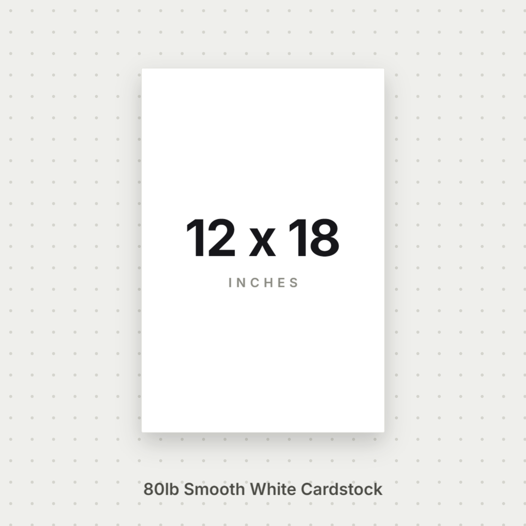 White Smooth Cardstock – 80# Cover Weight for Printing, Menus & Crafts 12x18 Smooth ThunderBolt Paper 12x18