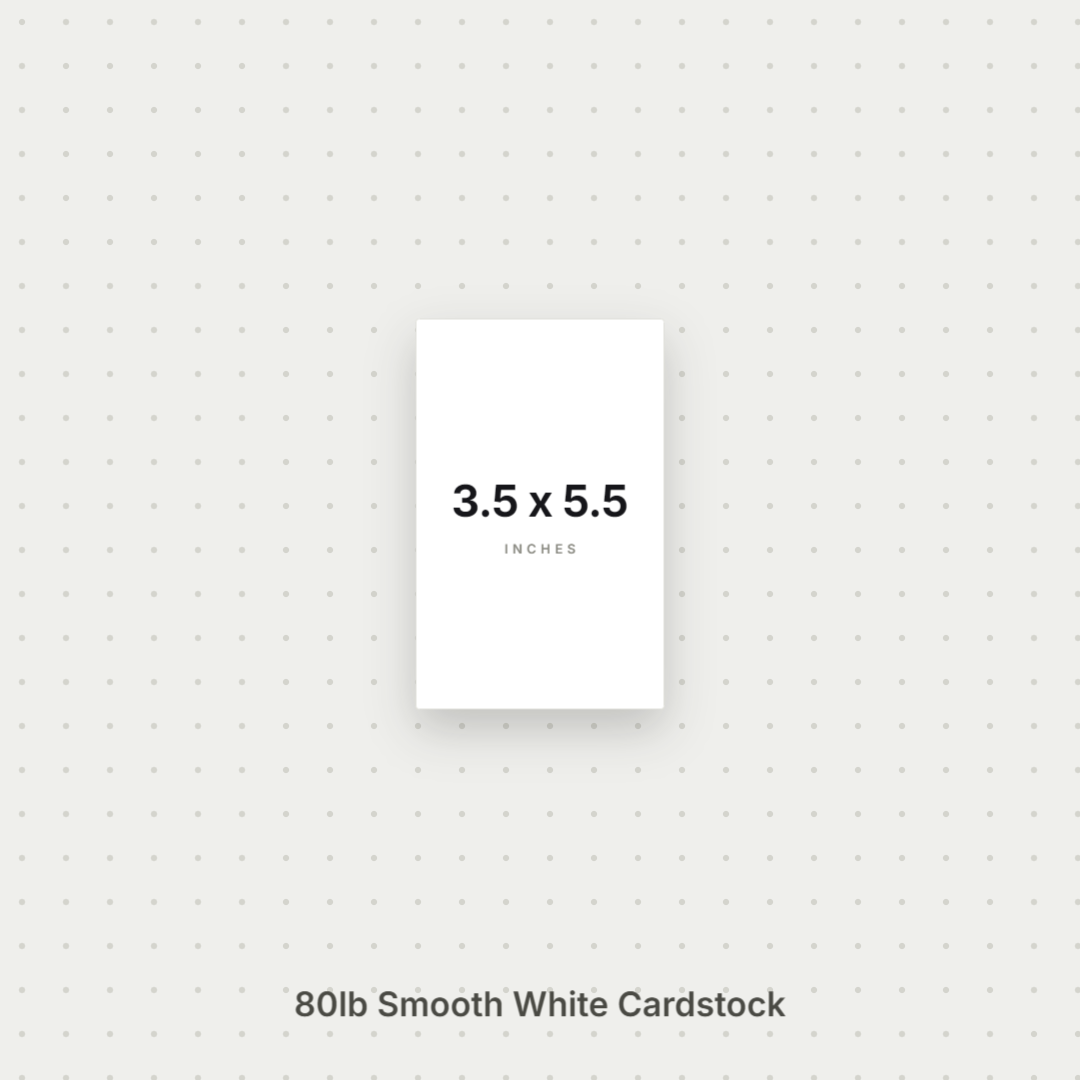 White Smooth Cardstock – 80# Cover Weight for Printing, Menus & Crafts 3.5x5.5 Smooth ThunderBolt Paper 3.5x5.5