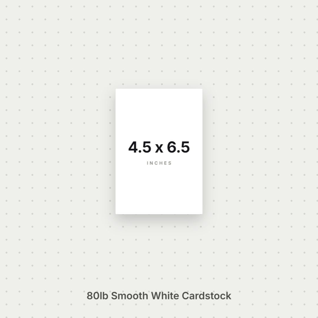 White Smooth Cardstock – 80# Cover Weight for Printing, Menus & Crafts 4.5x6.5 Smooth ThunderBolt Paper 4.5x6.5