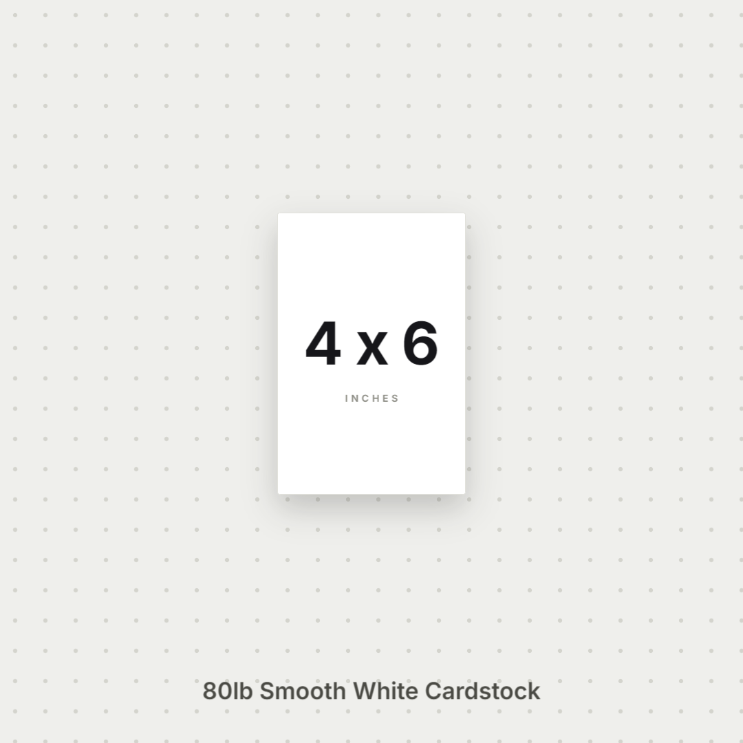 White Smooth Cardstock – 80# Cover Weight for Printing, Menus & Crafts 4x6 Smooth ThunderBolt Paper 4x6
