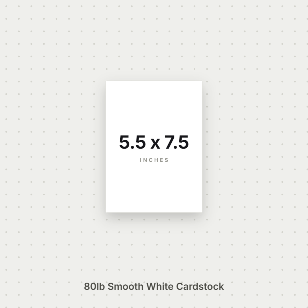 White Smooth Cardstock – 80# Cover Weight for Printing, Menus & Crafts 5.5x7.5 Smooth ThunderBolt Paper 5.5x7.5
