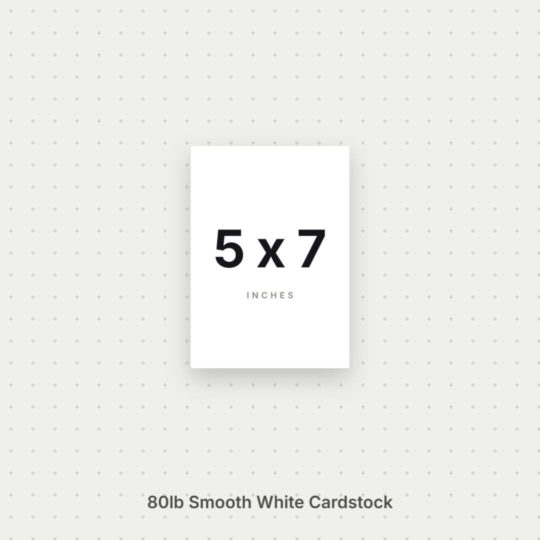 White Smooth Cardstock – 80# Cover Weight for Printing, Menus & Crafts 5x7 Smooth ThunderBolt Paper 5x7