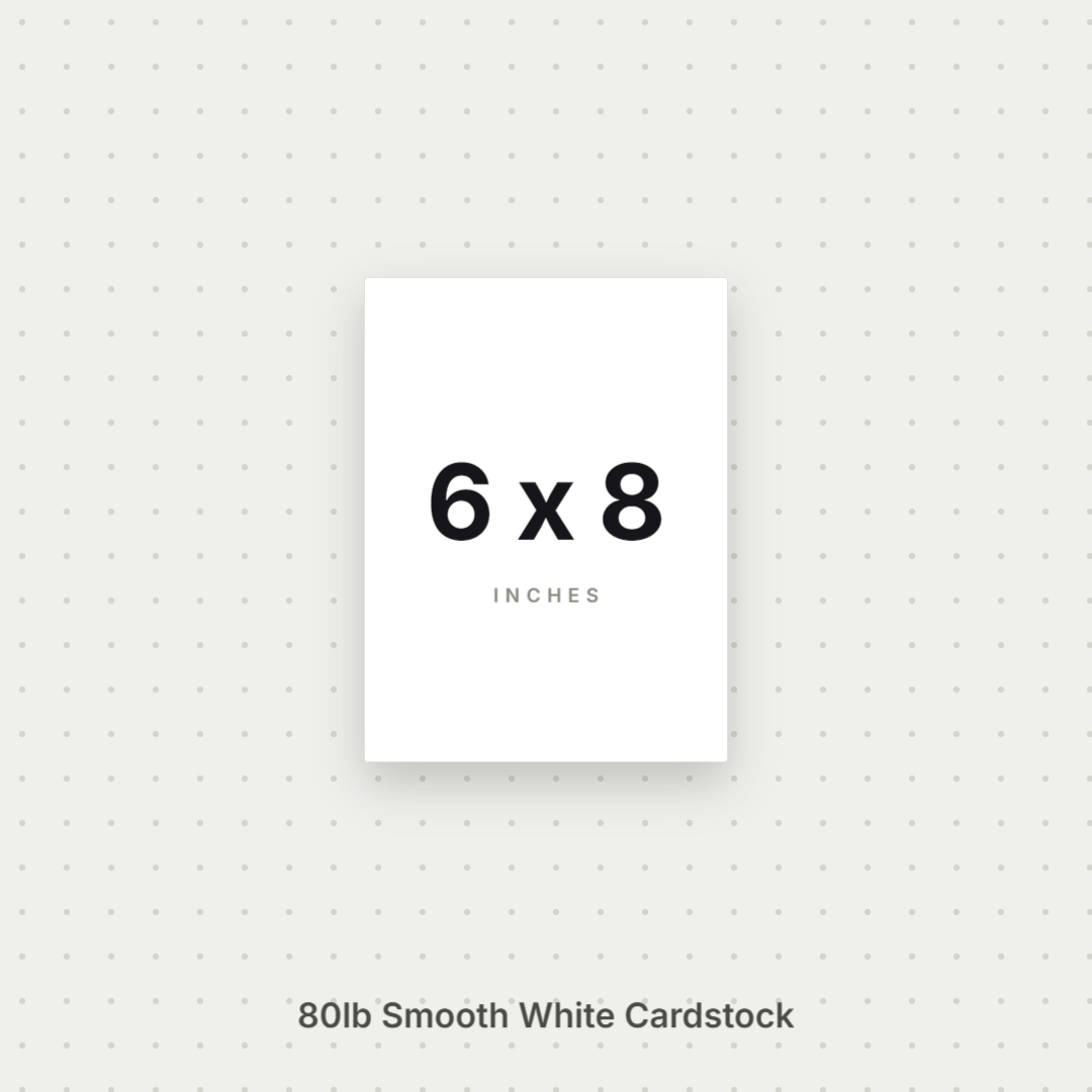 White Smooth Cardstock – 80# Cover Weight for Printing, Menus & Crafts 6x8 Smooth ThunderBolt Paper 6x8
