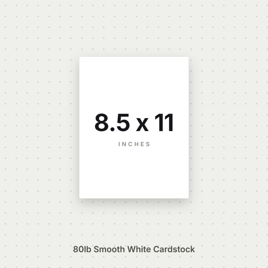 White Smooth Cardstock – 80# Cover Weight for Printing, Menus & Crafts 8.5x11 Smooth ThunderBolt Paper 8.5x11
