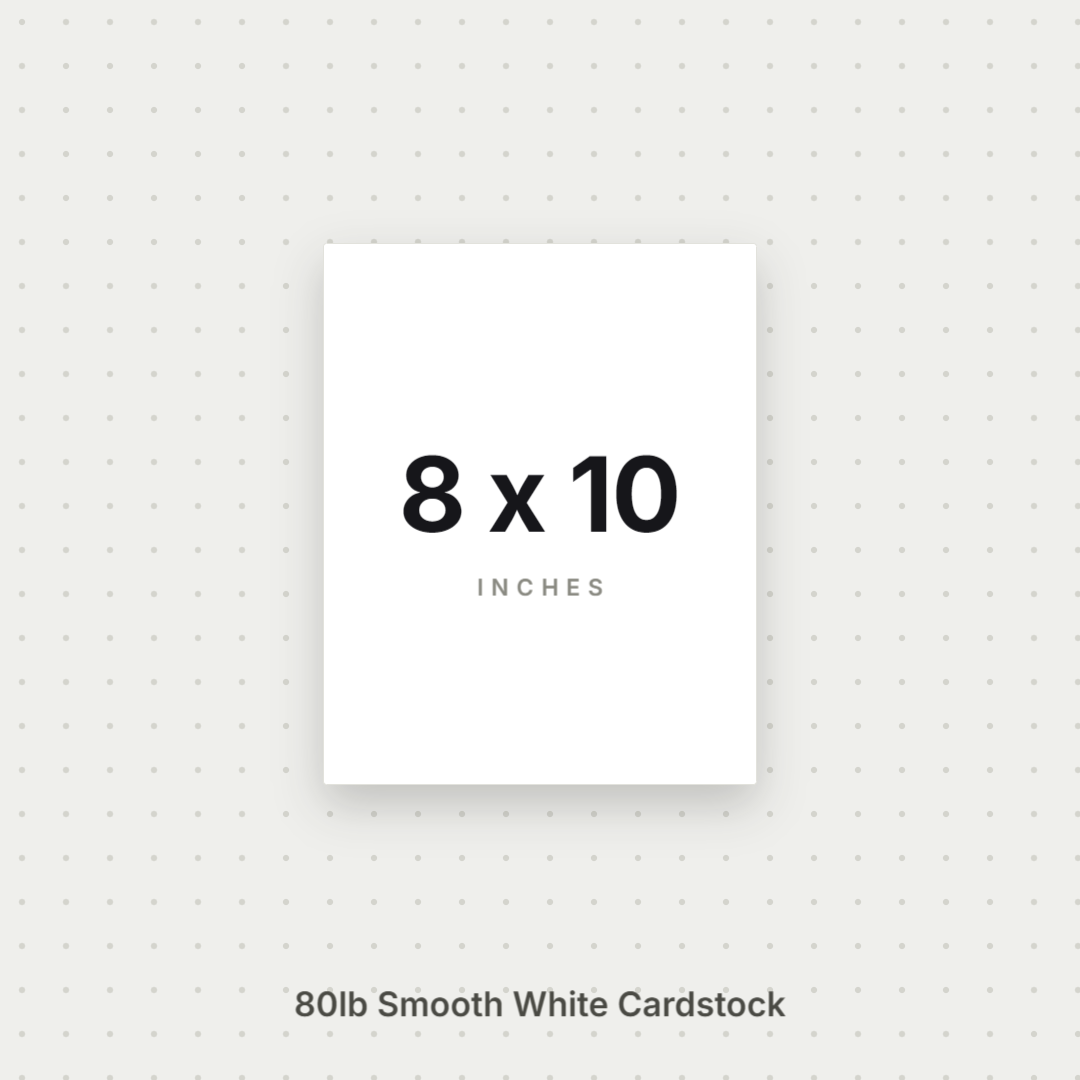 White Smooth Cardstock – 80# Cover Weight for Printing, Menus & Crafts 8x10 Smooth ThunderBolt Paper 8x10
