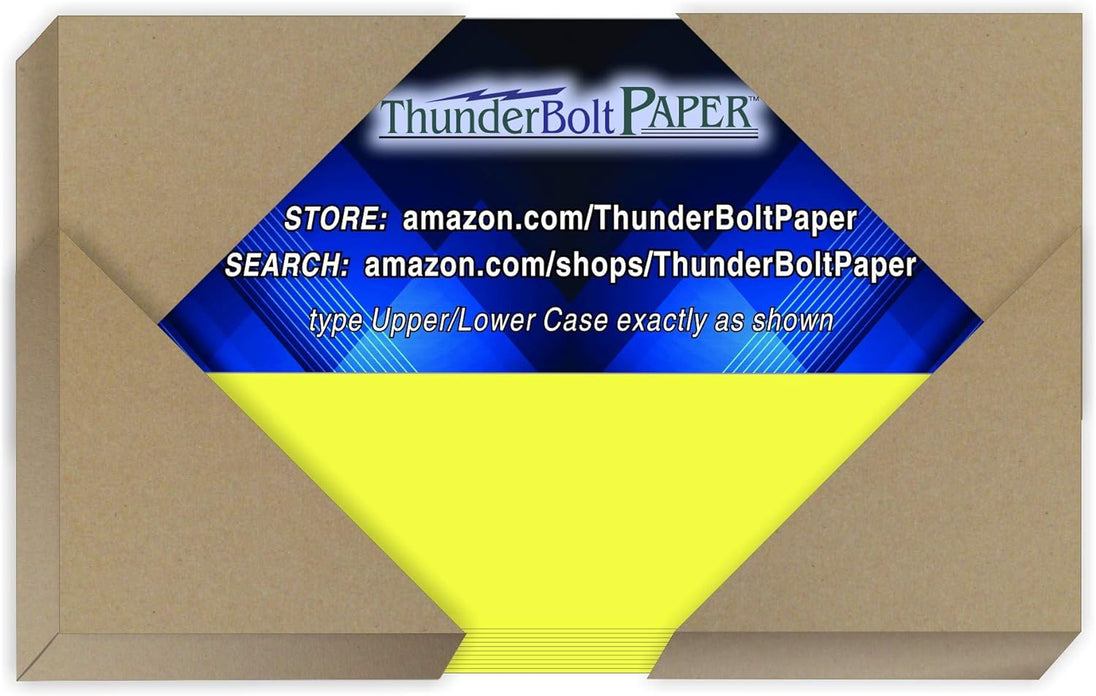 Neon Yellow Paper – 65# Cover Cardstock for Printing, Crafts, and DIY Projects 3x5 150 sheets basic blank bond bright brightly brights bulk card cardstock color colored colorful colors computer construction copie copy copying copypaper ct duty flyer hard heavy heavyweight high quality inkjet laser multipurpose neon notebook office paper papers papier plain premium printable printer printerpaper printing products reams recycled reem size solar stock tabloid thick thin typing word Bright ThunderBolt Paper