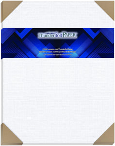 25 White Linen 80# Cover Paper Sheets - 11" X 14" (11X14 Inches) Scrapbook|Picture-Frame Size - 80 lb/Pound Card Weight - Fine Linen Textured Finish Cardstock